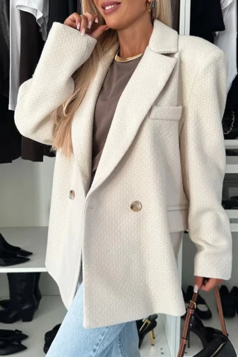 Women's Lapel Long Sleeve Solid Color Casual Jacket