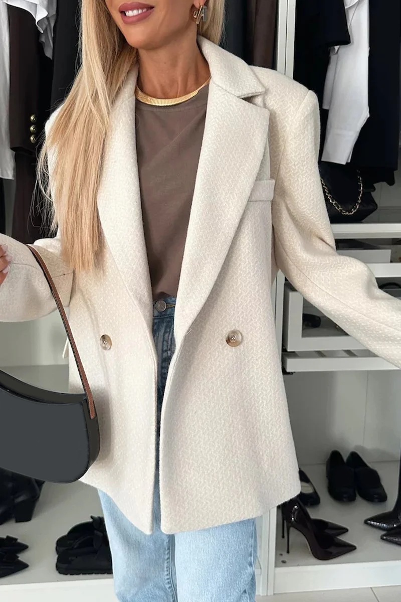 Women's Lapel Long Sleeve Solid Color Casual Jacket