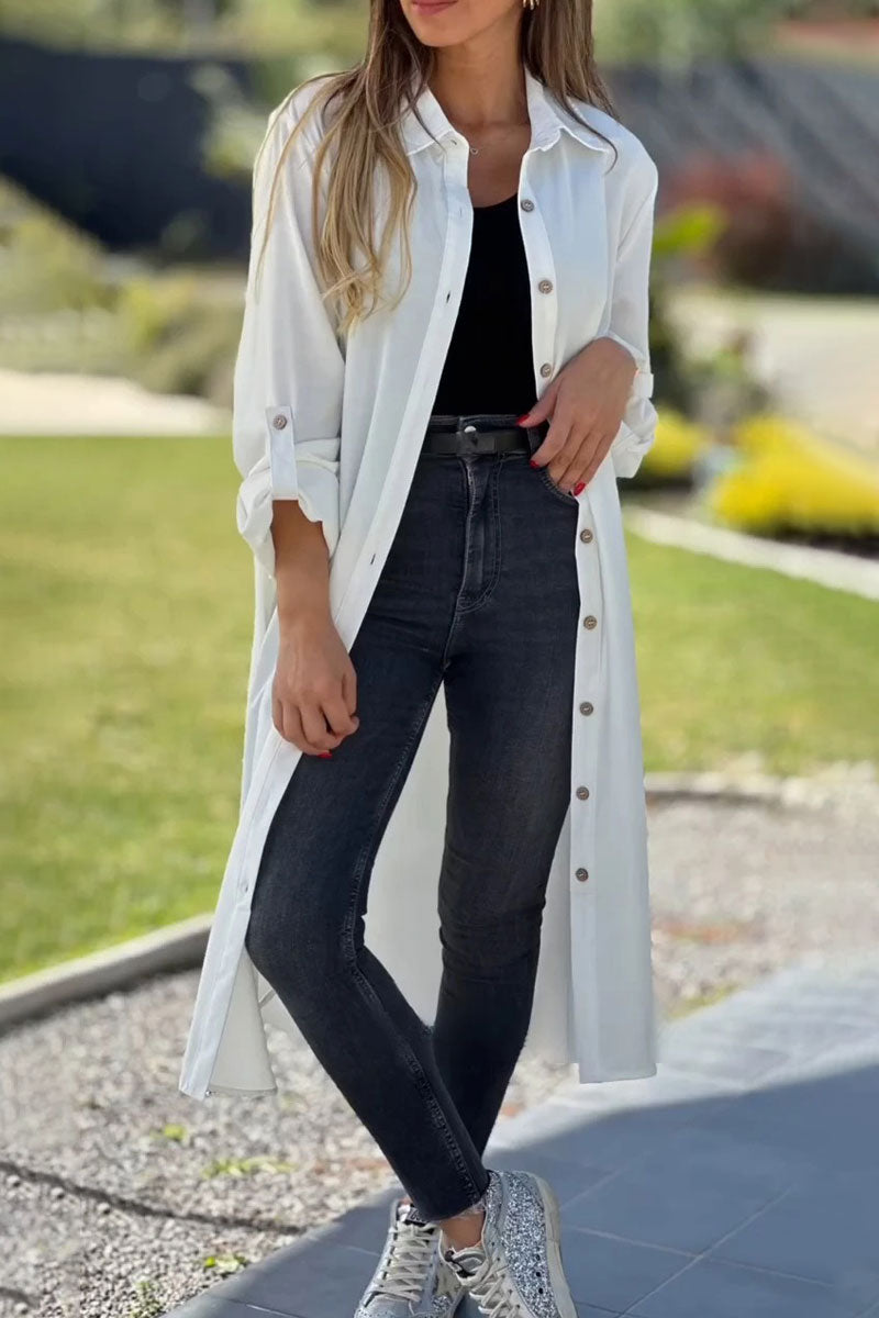 Women's casual loose long shirt