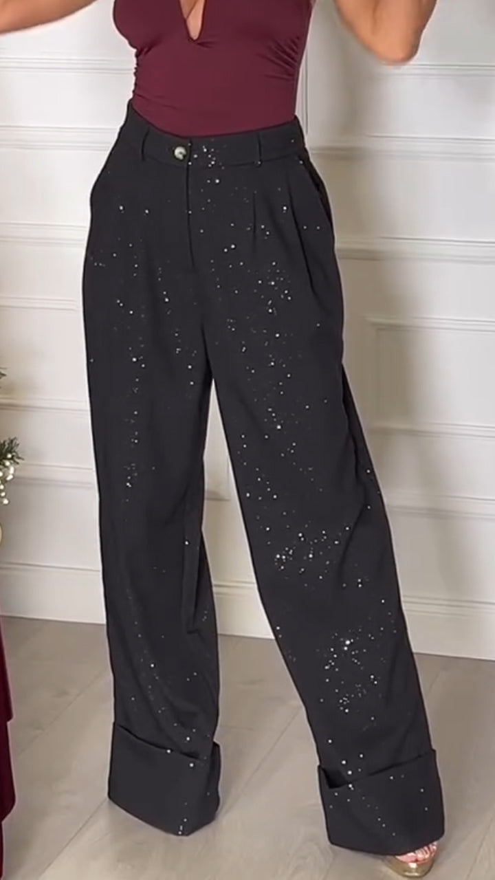 Women's Shiny Casual Suit Trousers