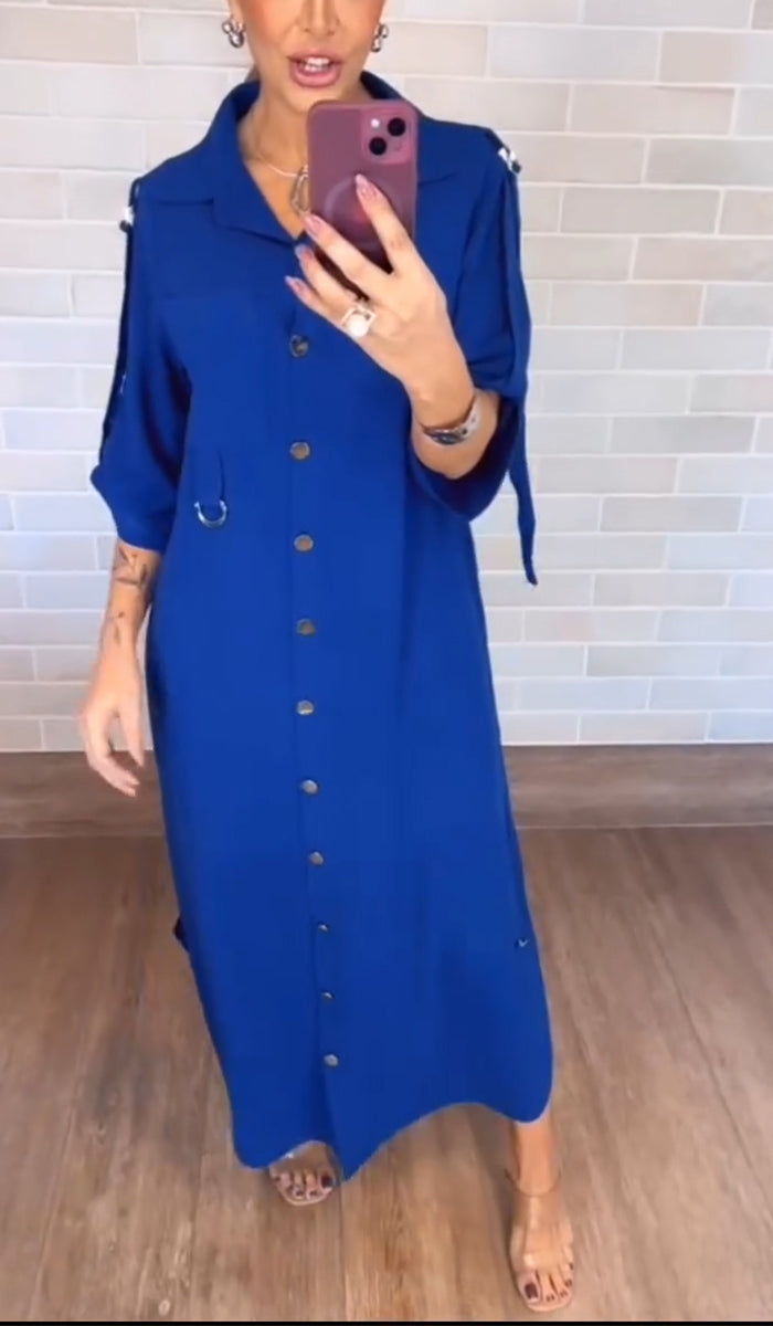 Women's Casual Collar Single Breasted Shirt Dress