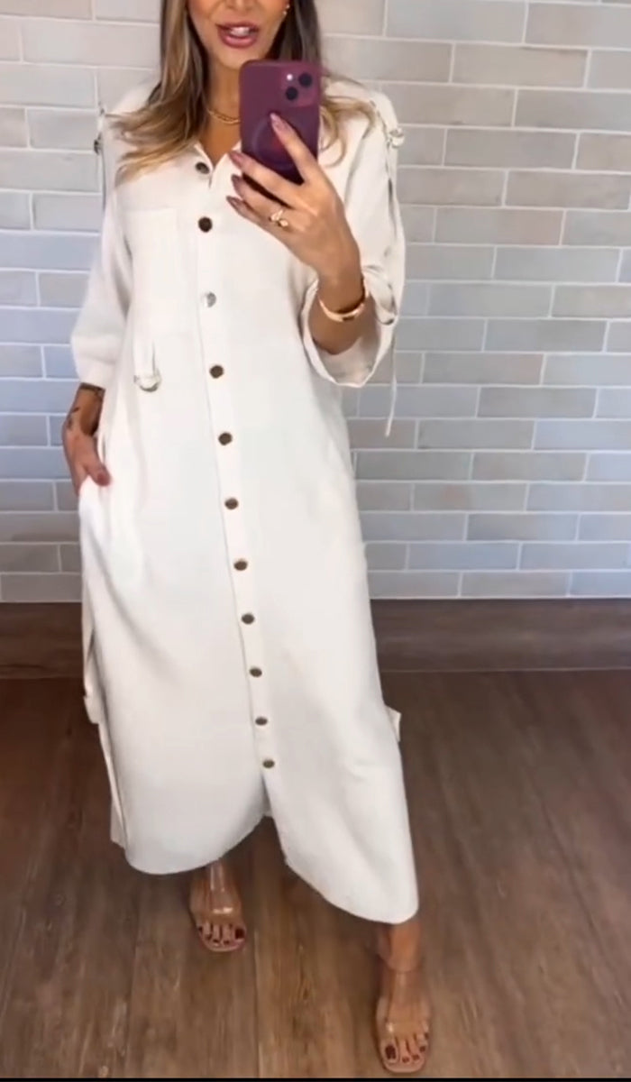 Women's Casual Collar Single Breasted Shirt Dress