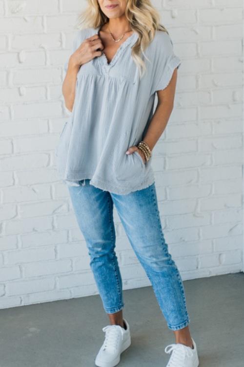 Women's V-neck Casual Tops