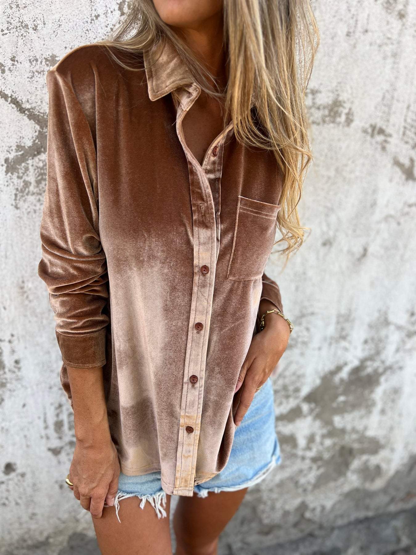 Suede Lapel Shirt