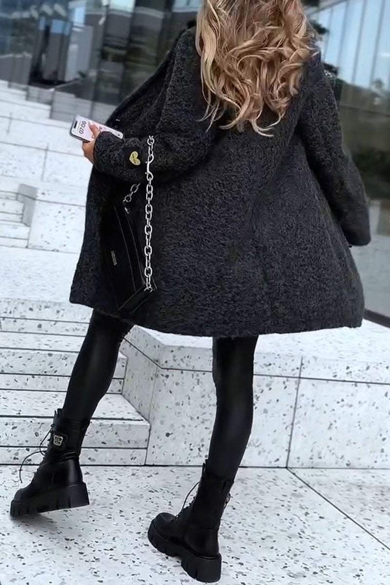 Women's Winter Warm Solid Color Lapel Blazer