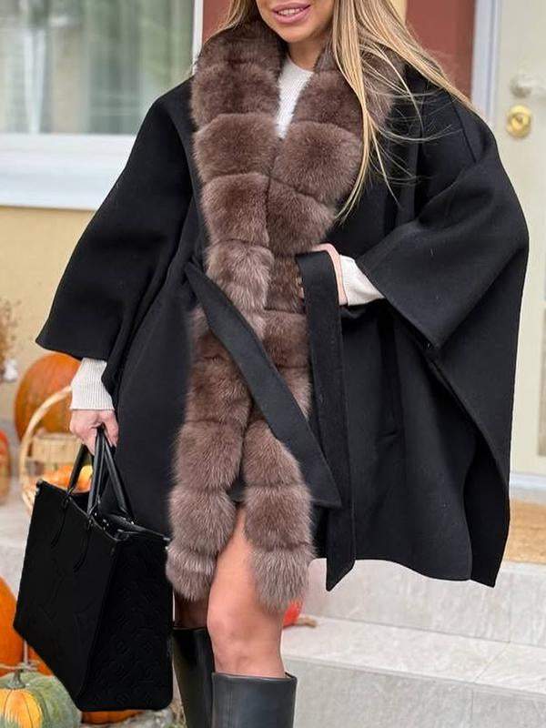 Women's Fur Patchwork Warm and Fashionable Coat