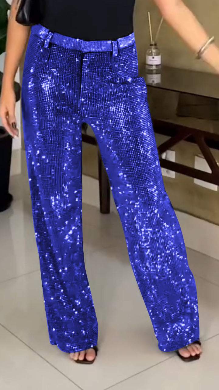 Women's Rhinestone Casual Straight Pants