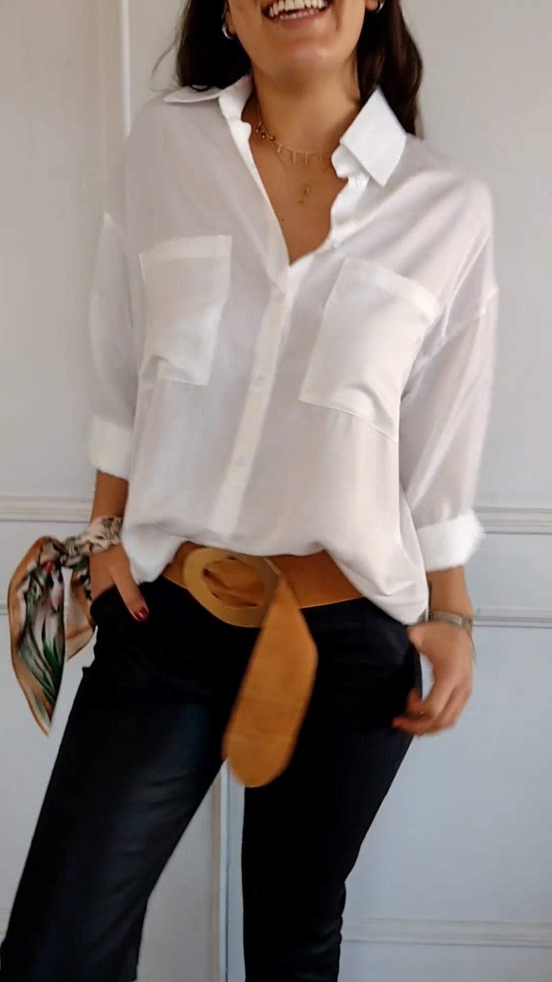 Women's Lapel Long Sleeve Casual Shirt