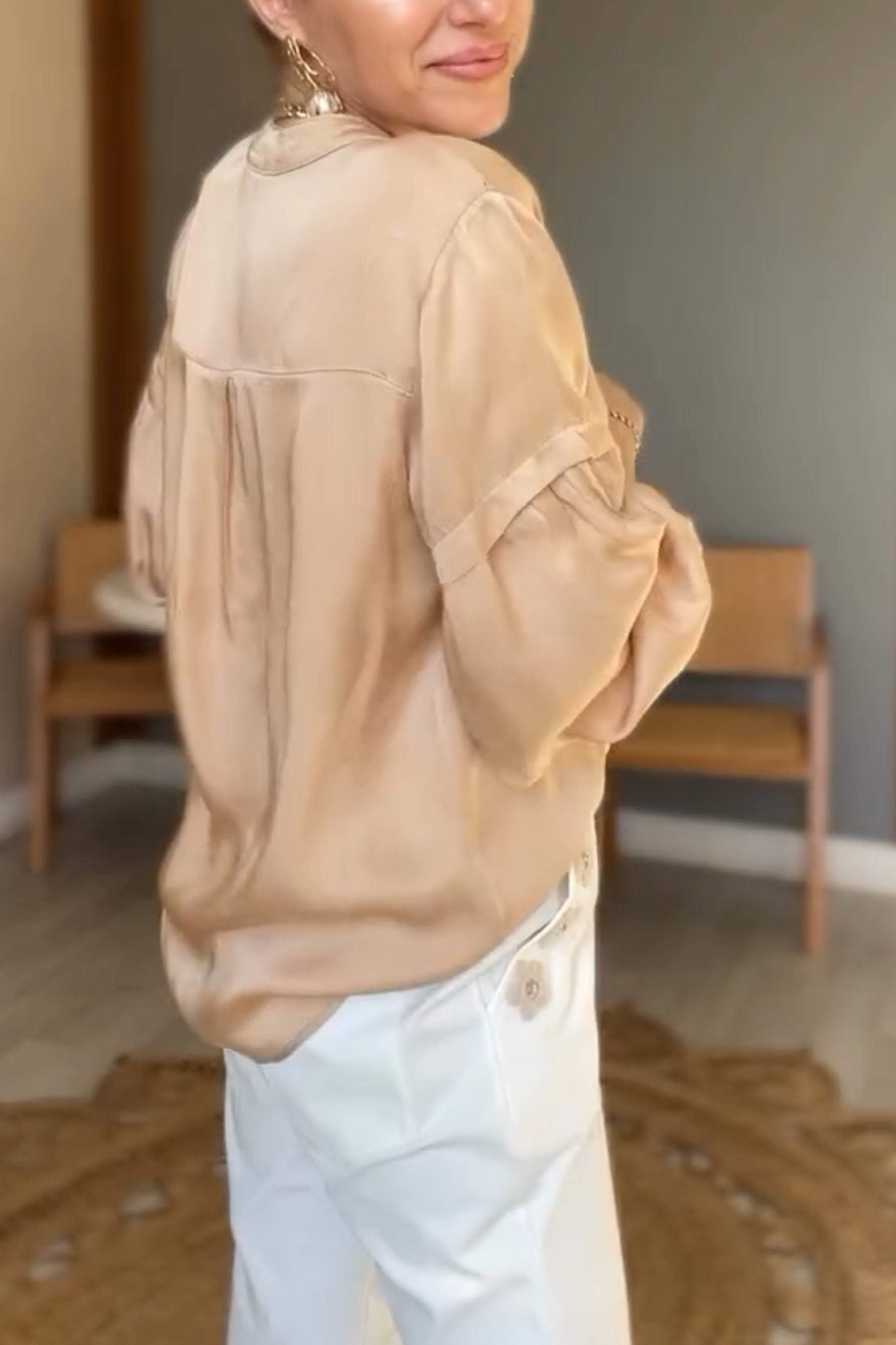 Casual Fashionable Satin Shirt