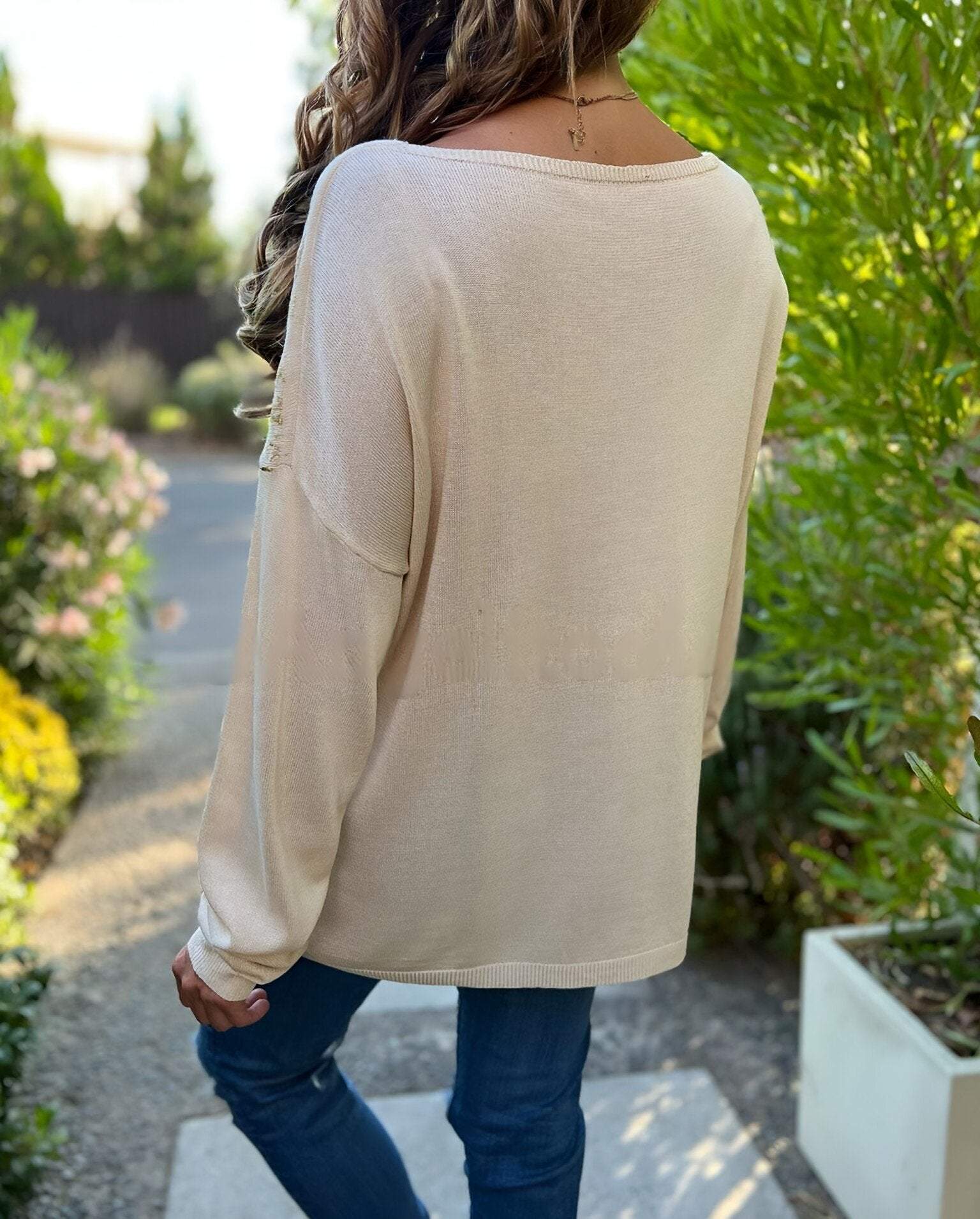 Women's V-neck Long Sleeve Hot Gold Casual Top