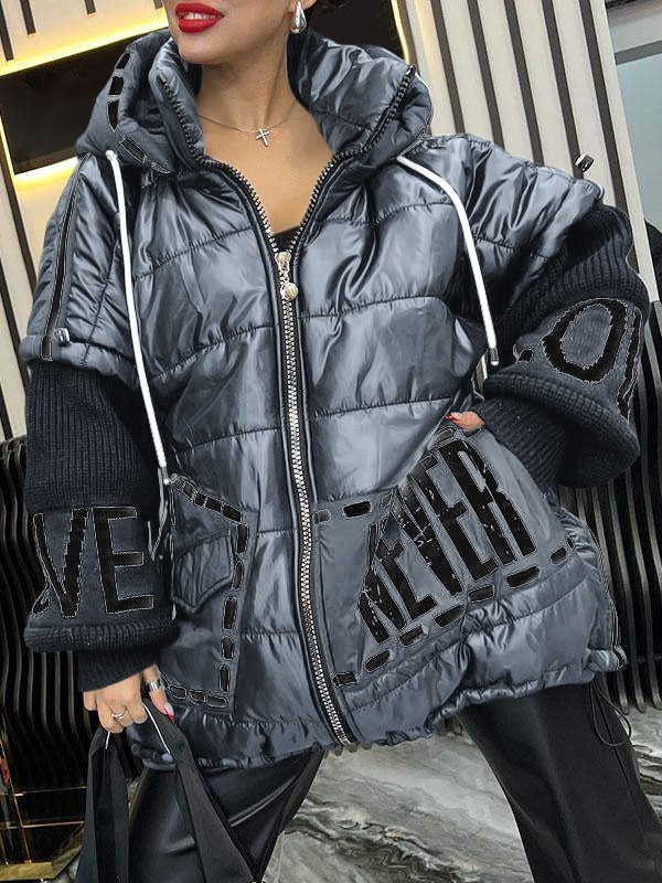 Women's Patchwork Hooded Coat