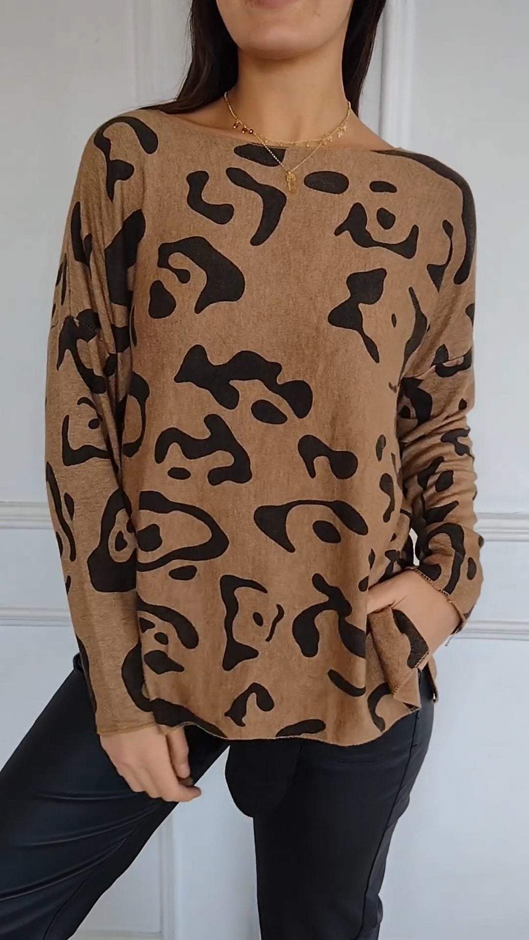 Casual Round Neck Long Sleeve Top