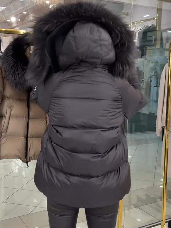 Women's Hooded Fur Zipper Fashion Cotton Coat