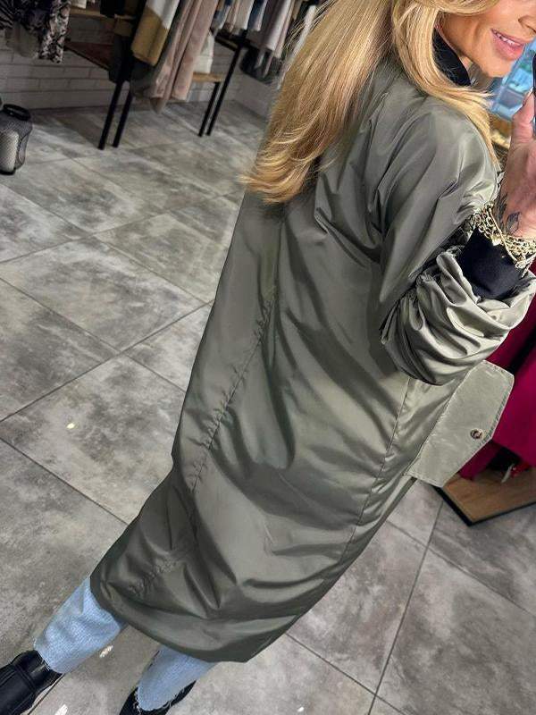 Women's round neck long sleeve zipper casual jacket