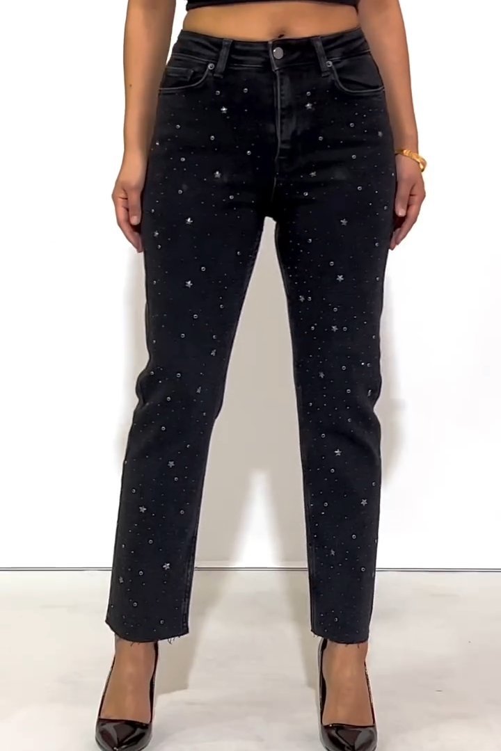 Women's Casual Star Rhinestone Skinny Jeans