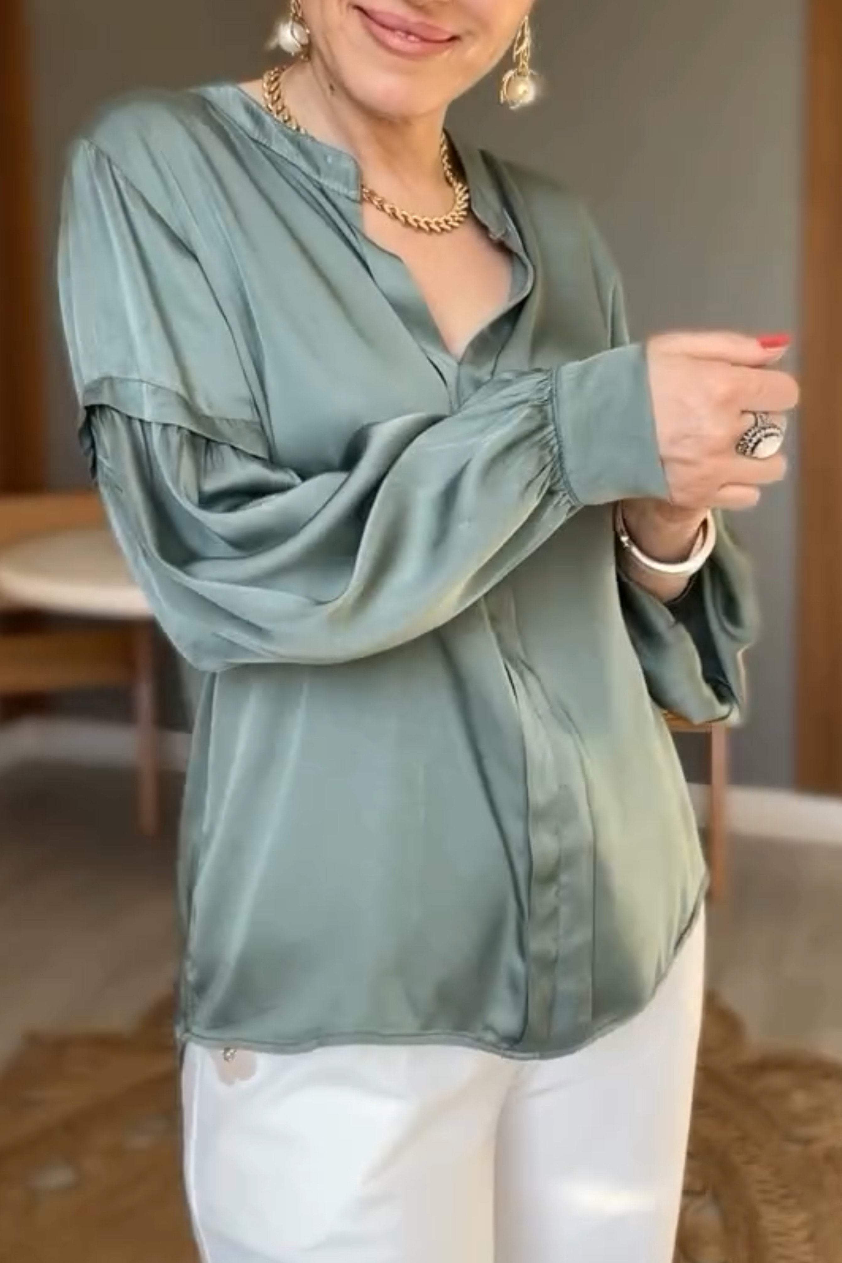 Casual Fashionable Satin Shirt