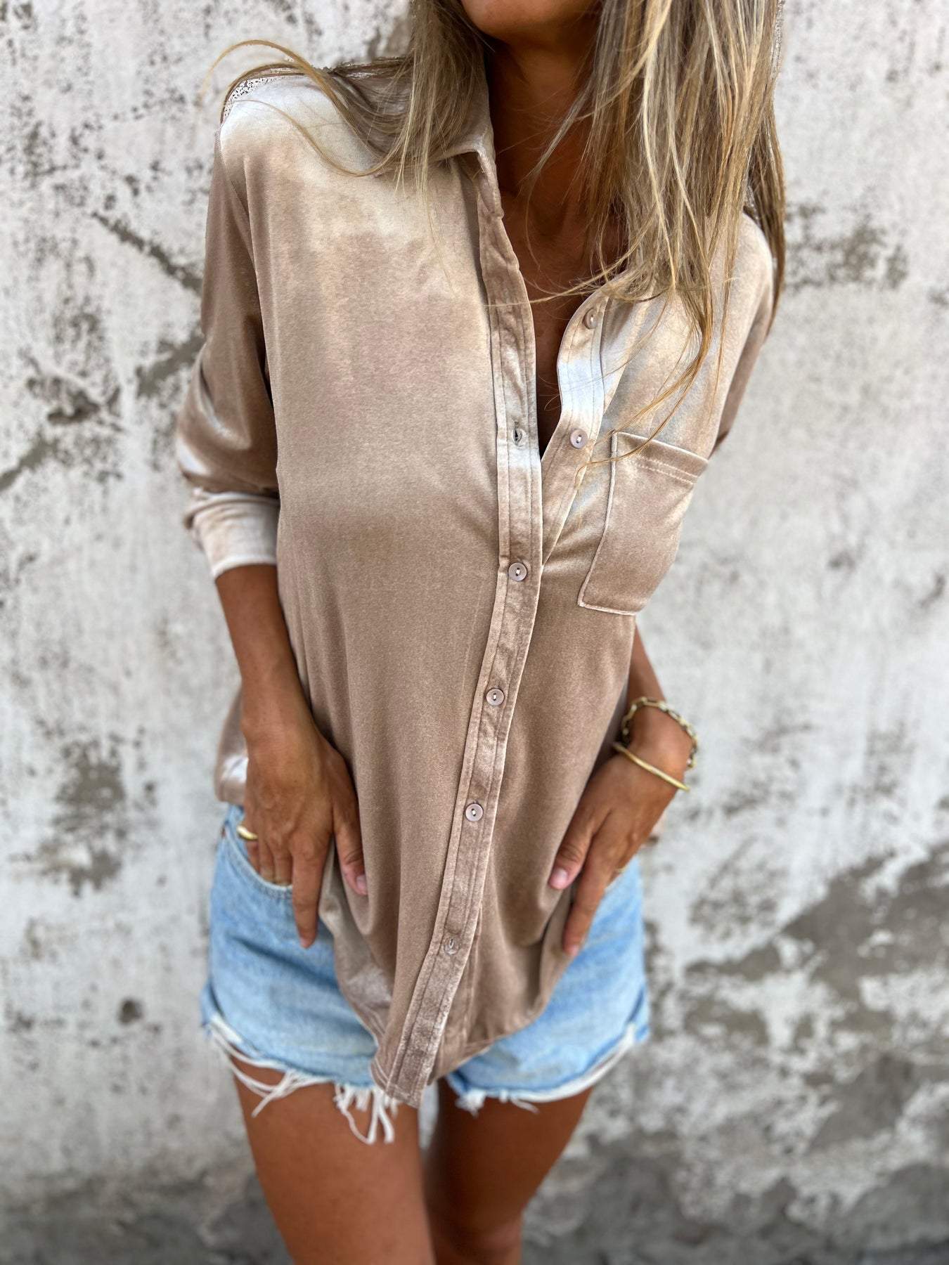 Suede Lapel Shirt