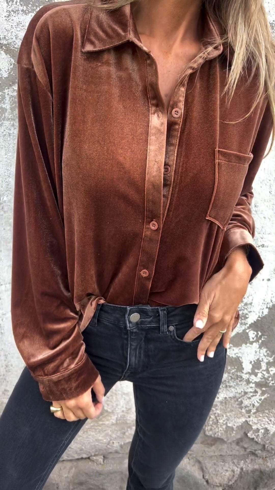 Women's Lapel Long Sleeve Casual Shirt