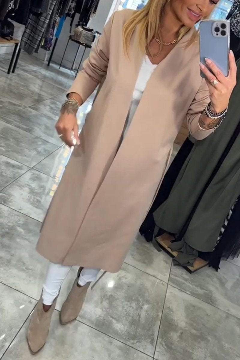 Women's Casual V-neck Long Sleeve Coat