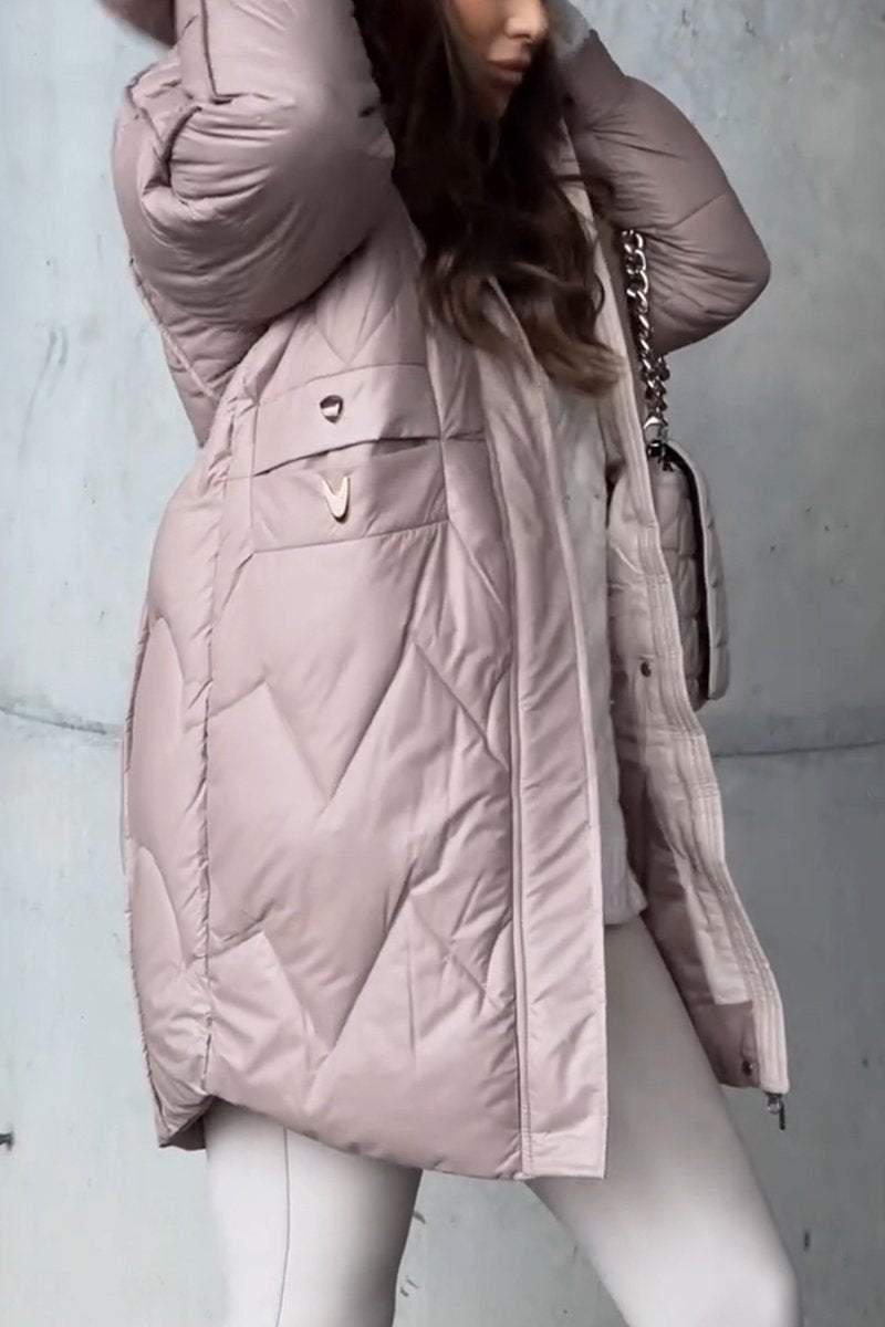 Women's Winter Spring Zipper Hooded Warm Coat