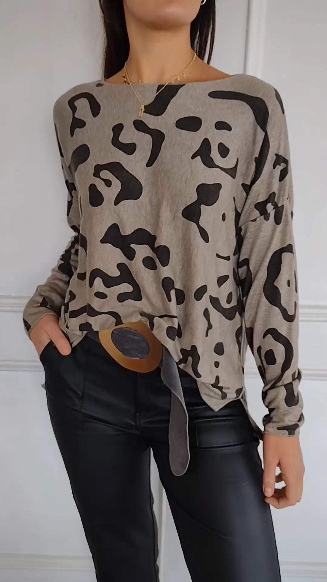 Casual Round Neck Long Sleeve Top