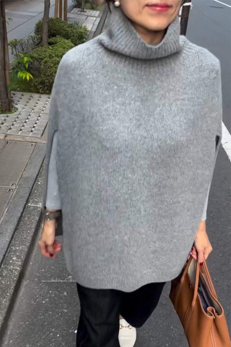 Women's Casual Turtleneck Cape Sweater