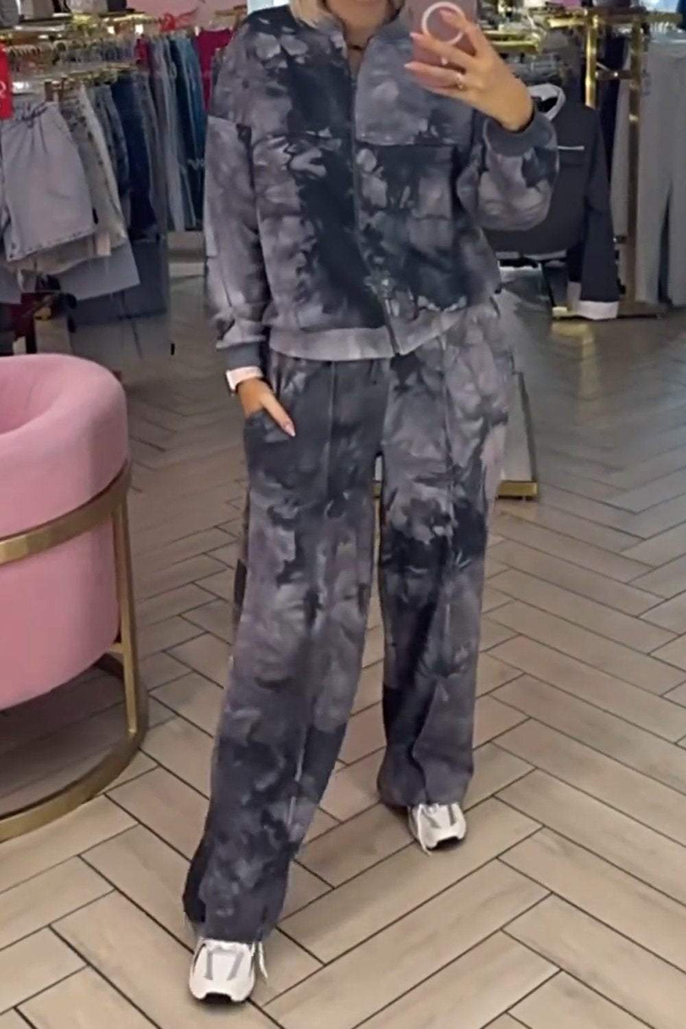 Women's Tie-dye Pattern Casual Fashion Suit