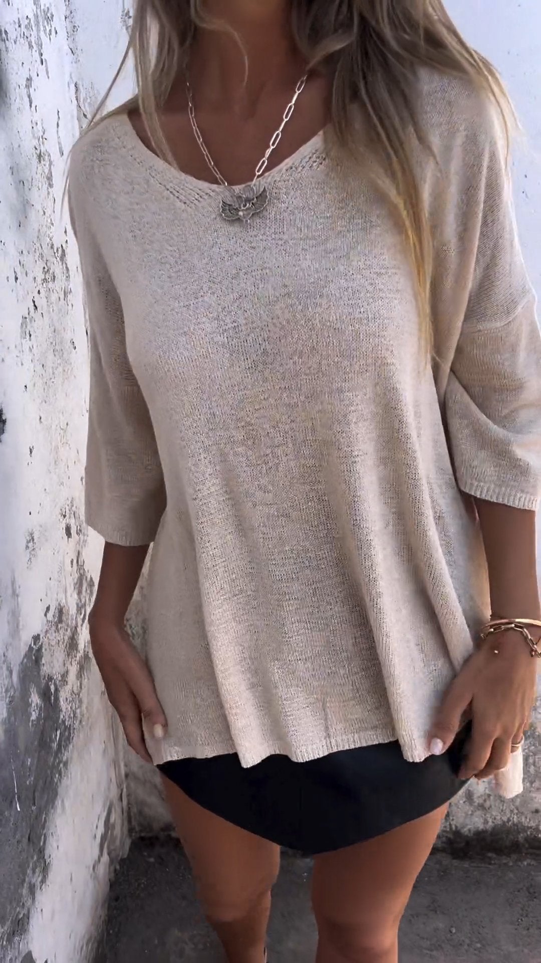 Crew Neck Knitted Comfort Top