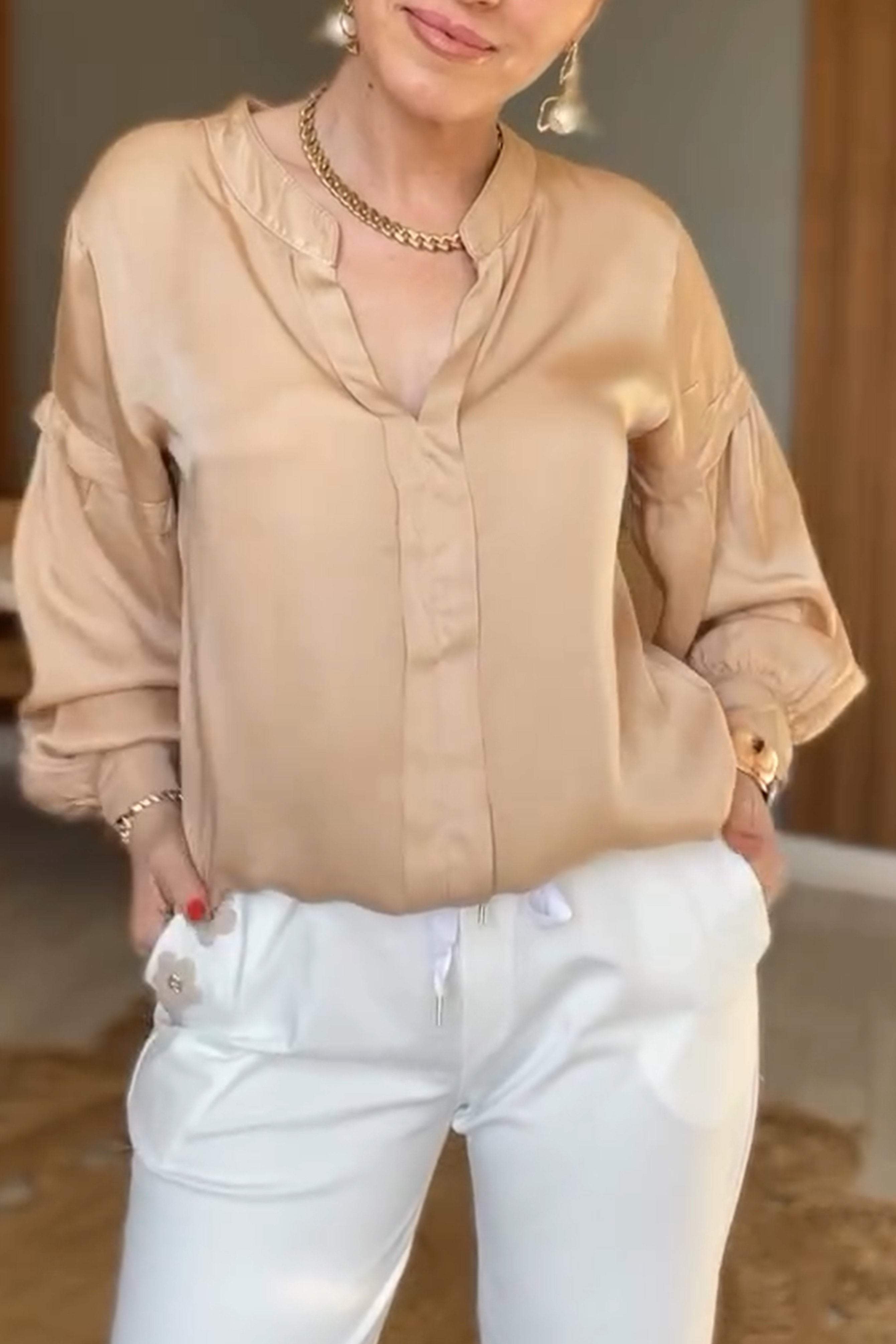 Casual Fashionable Satin Shirt