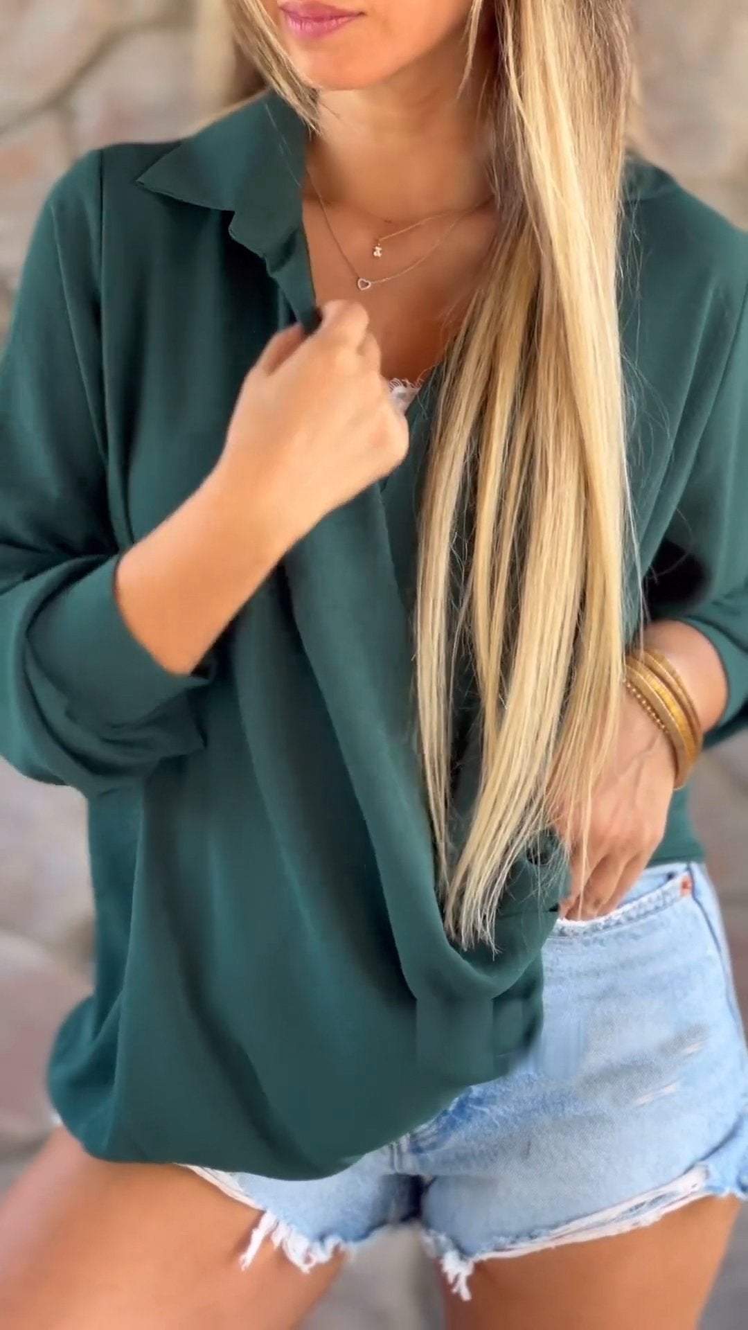 V-neck Irregular Shirt