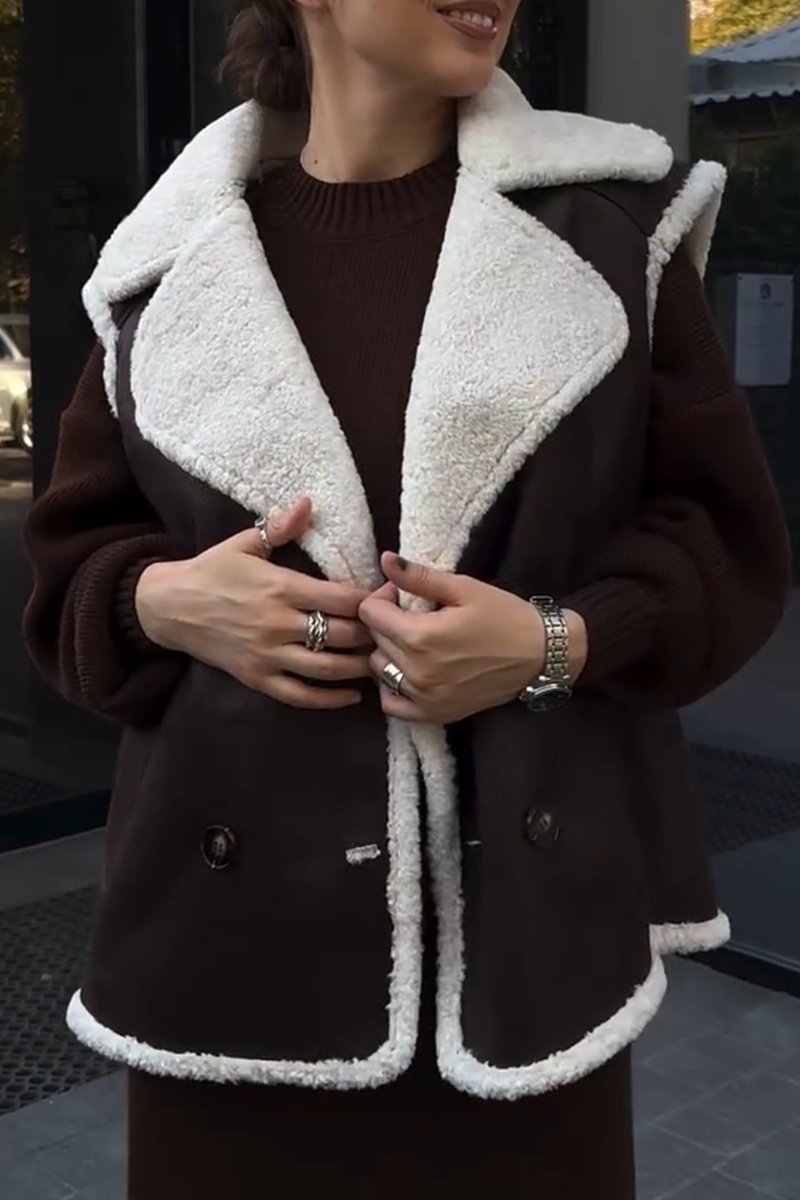 Fur integrated lapel vest