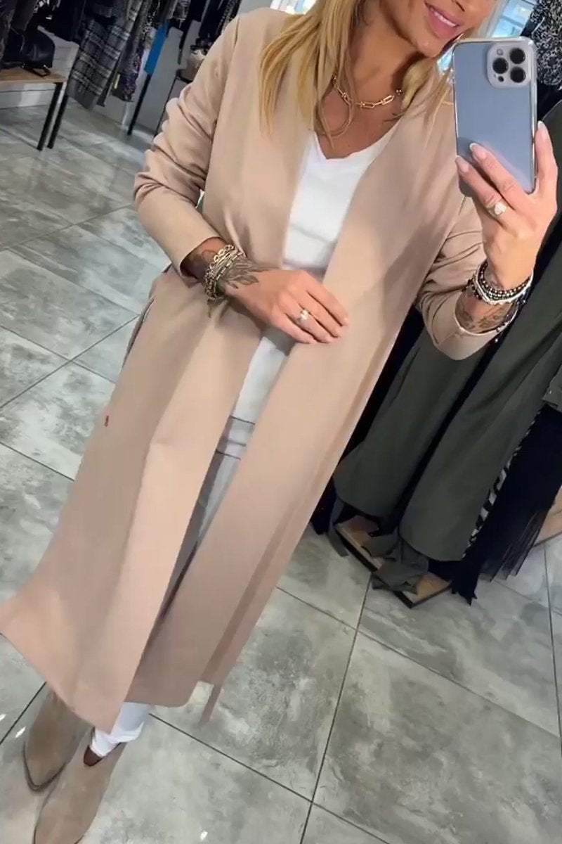 Women's Casual V-neck Long Sleeve Coat