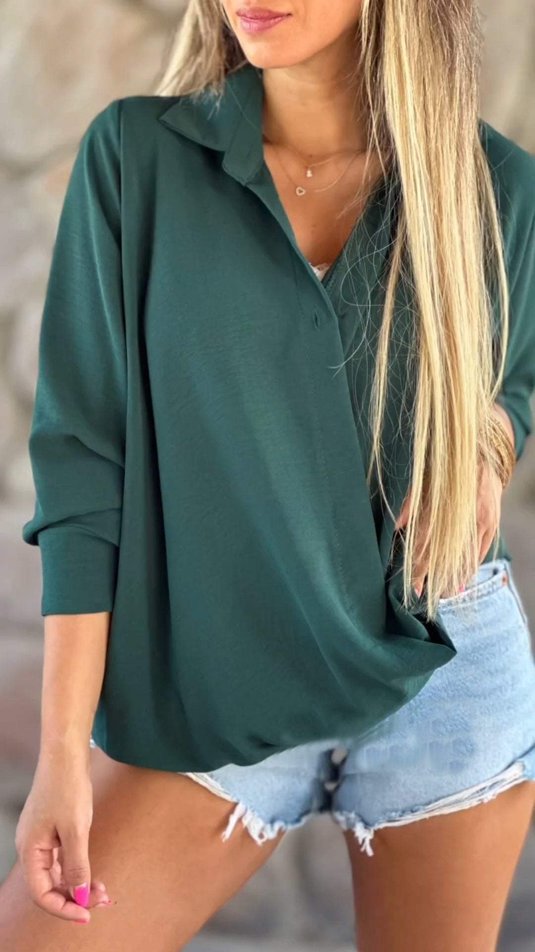 V-neck Irregular Shirt