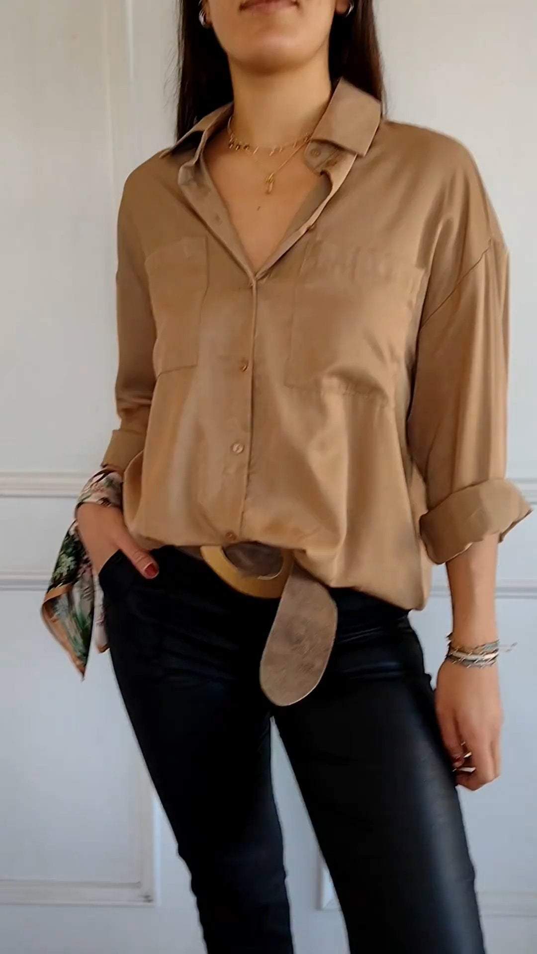 Women's Lapel Long Sleeve Casual Shirt