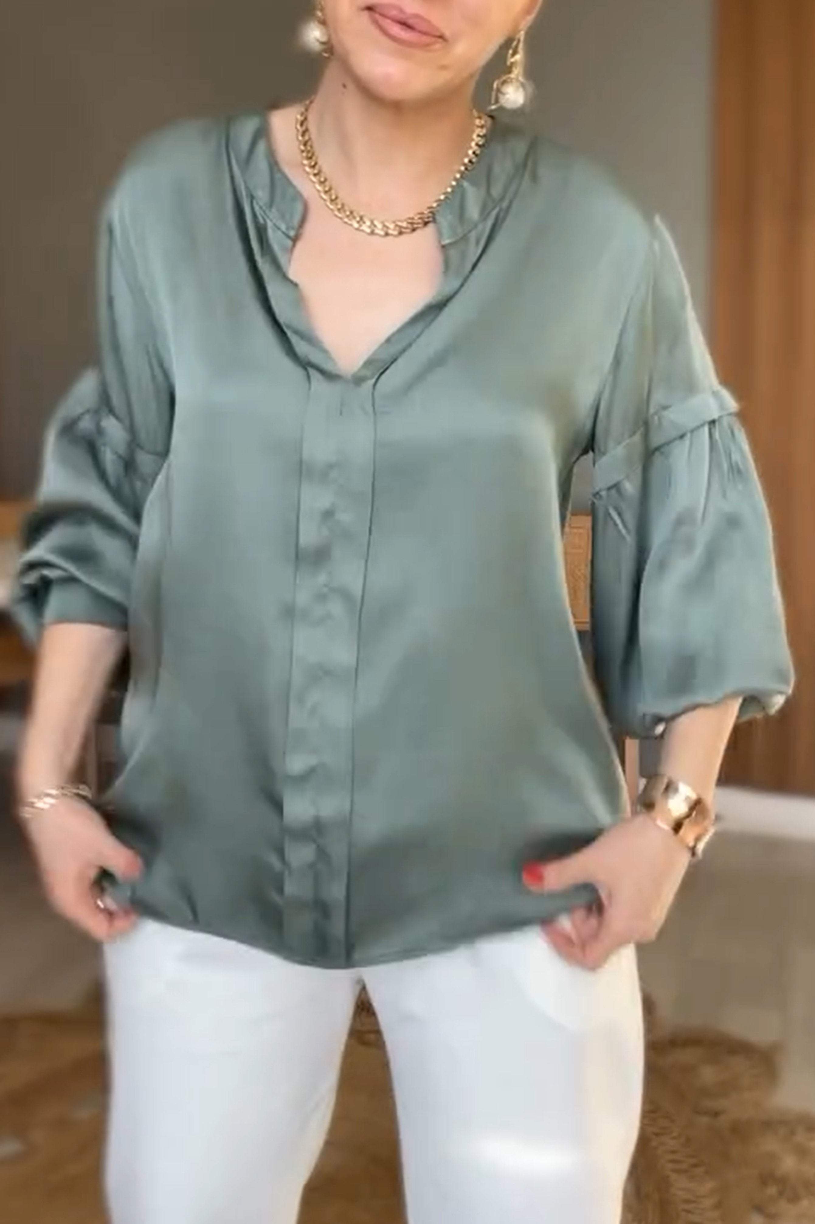 Casual Fashionable Satin Shirt