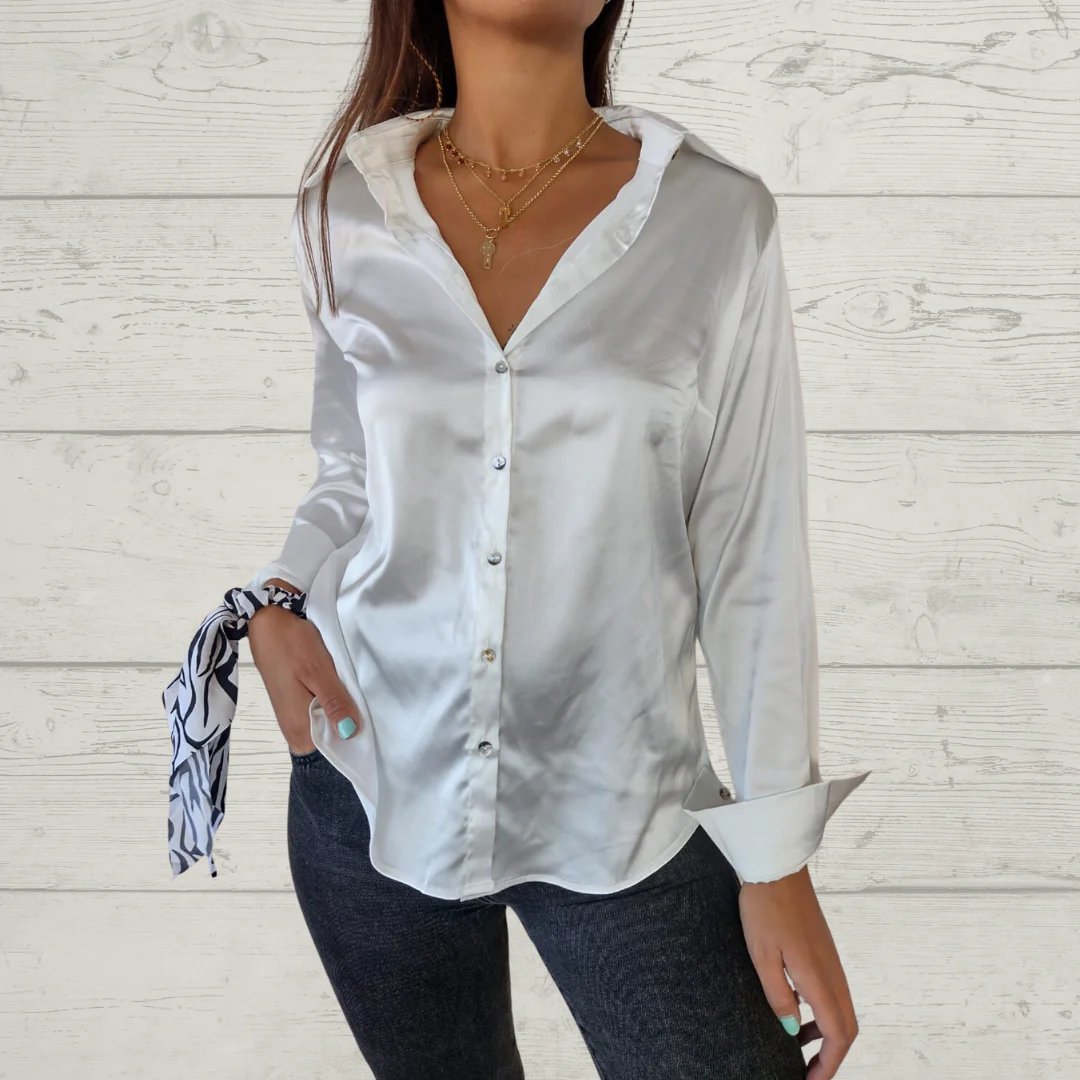 Satin Lapel Single-breasted Shirt