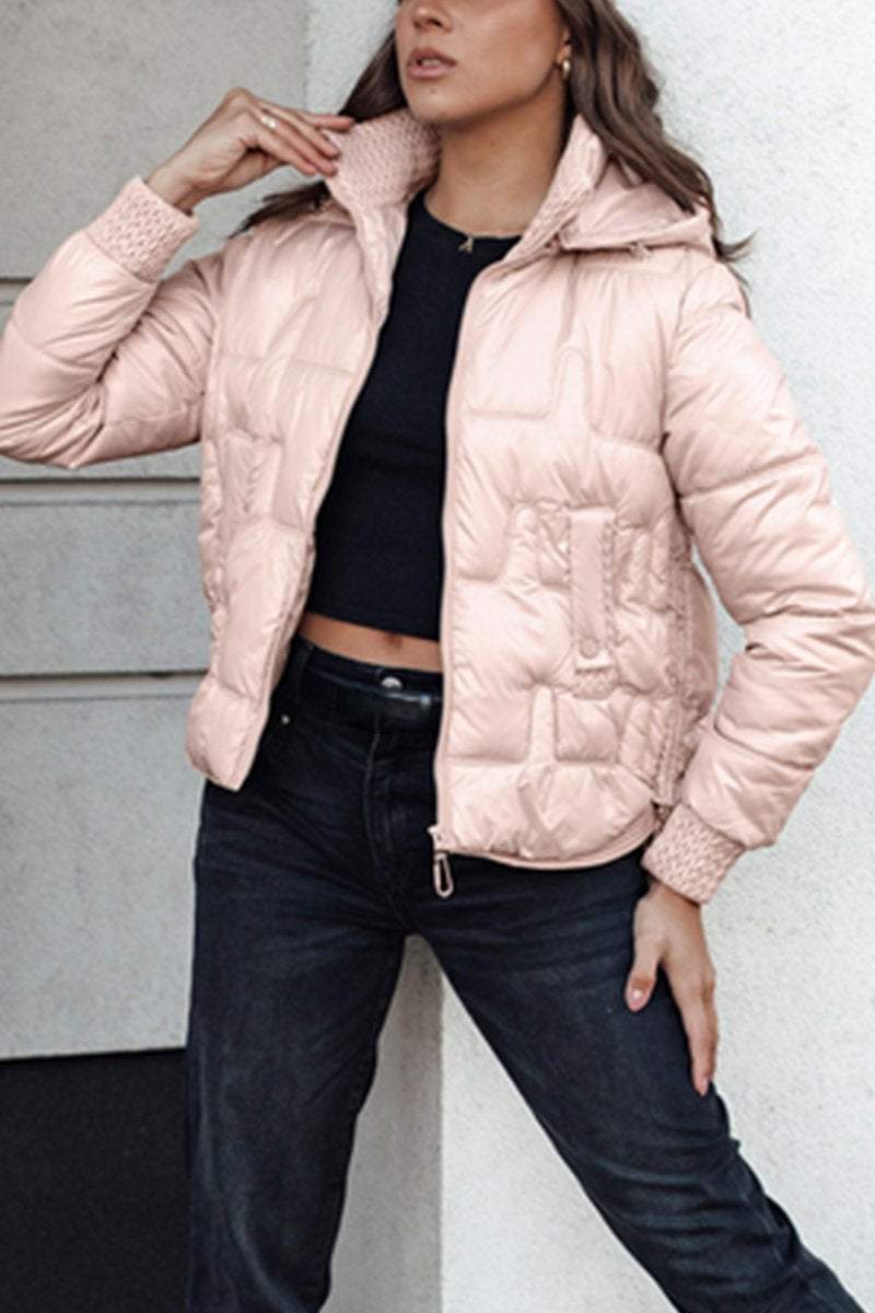 Women's Casual Hooded Short Coat