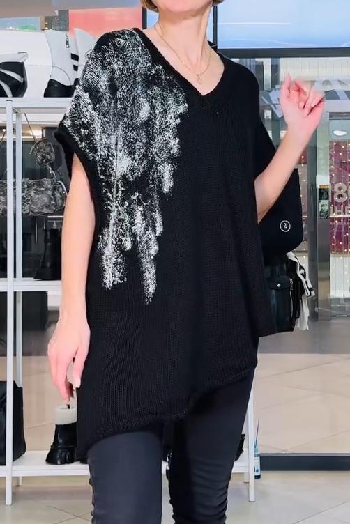 Women's Casual V-neck Irregular Hem Top