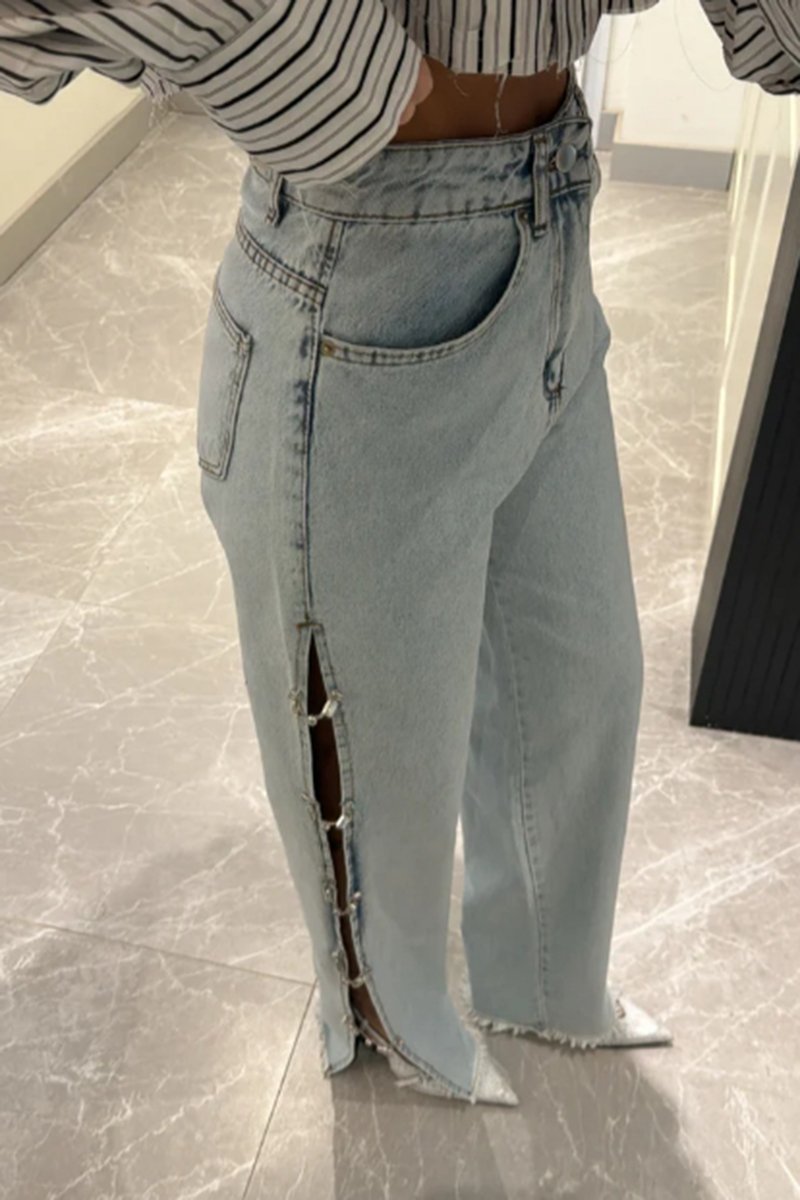 Women's Cool Rhinestone Chain Jeans