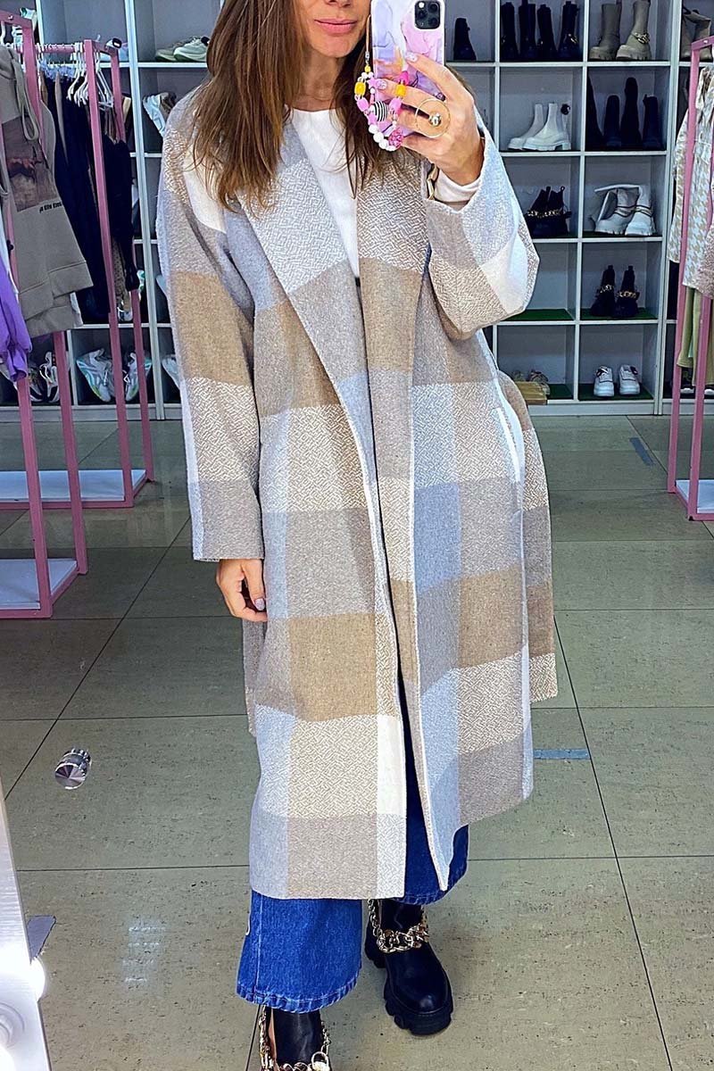 Women's fashion plaid coat