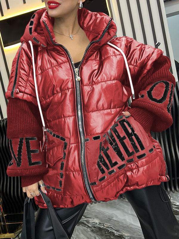 Women's Patchwork Hooded Coat