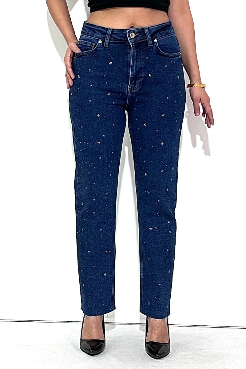 Women's Casual Star Rhinestone Skinny Jeans