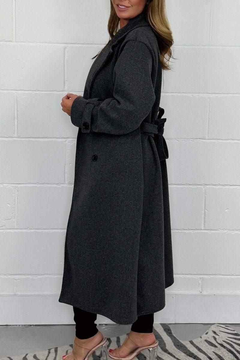 Women's Oversize Wool Look Belted Longline Coat