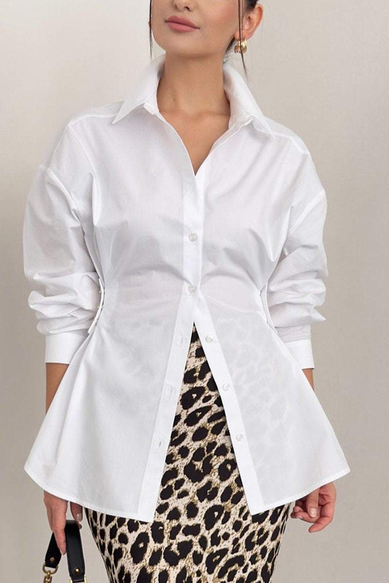 Women's Casual Lapel Waist Shirt