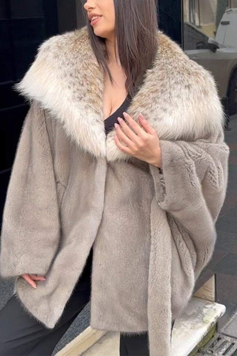 Women's Casual Hooded Loose Fur Coat