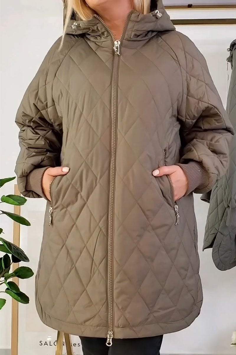 Casual Solid Color Hooded Jacket