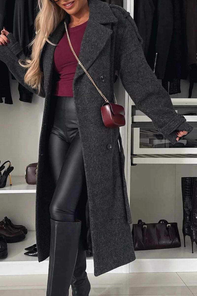 Women's Lapel Long Sleeve Casual Coat