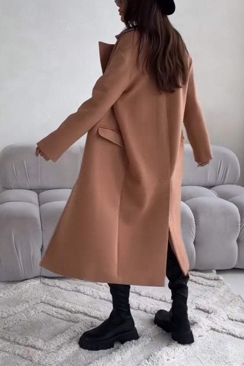 Women's Autumn and Winter Casual Lapel Long Trench Coat