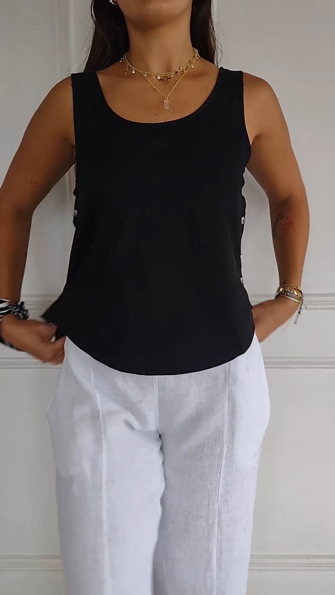 Cotton and Linen Sleeveless Top