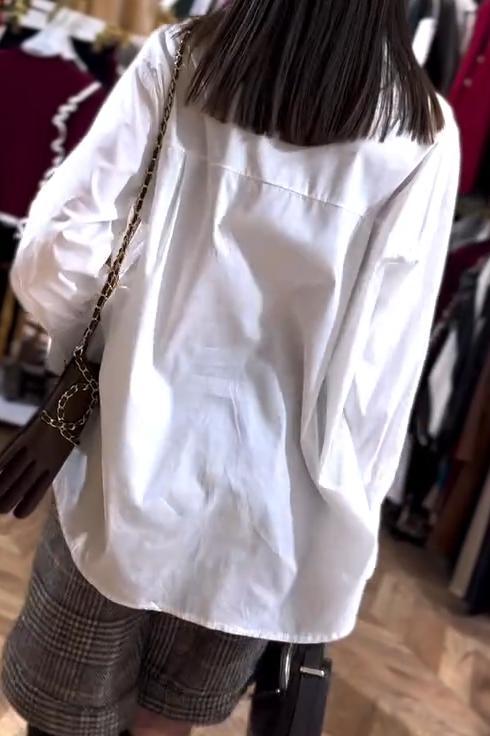 Women's Casual Solid Color Letter Embroidered Shirt